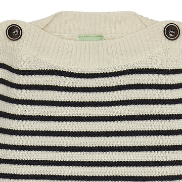 Boatneck trui - ecru/dark navy - FUB